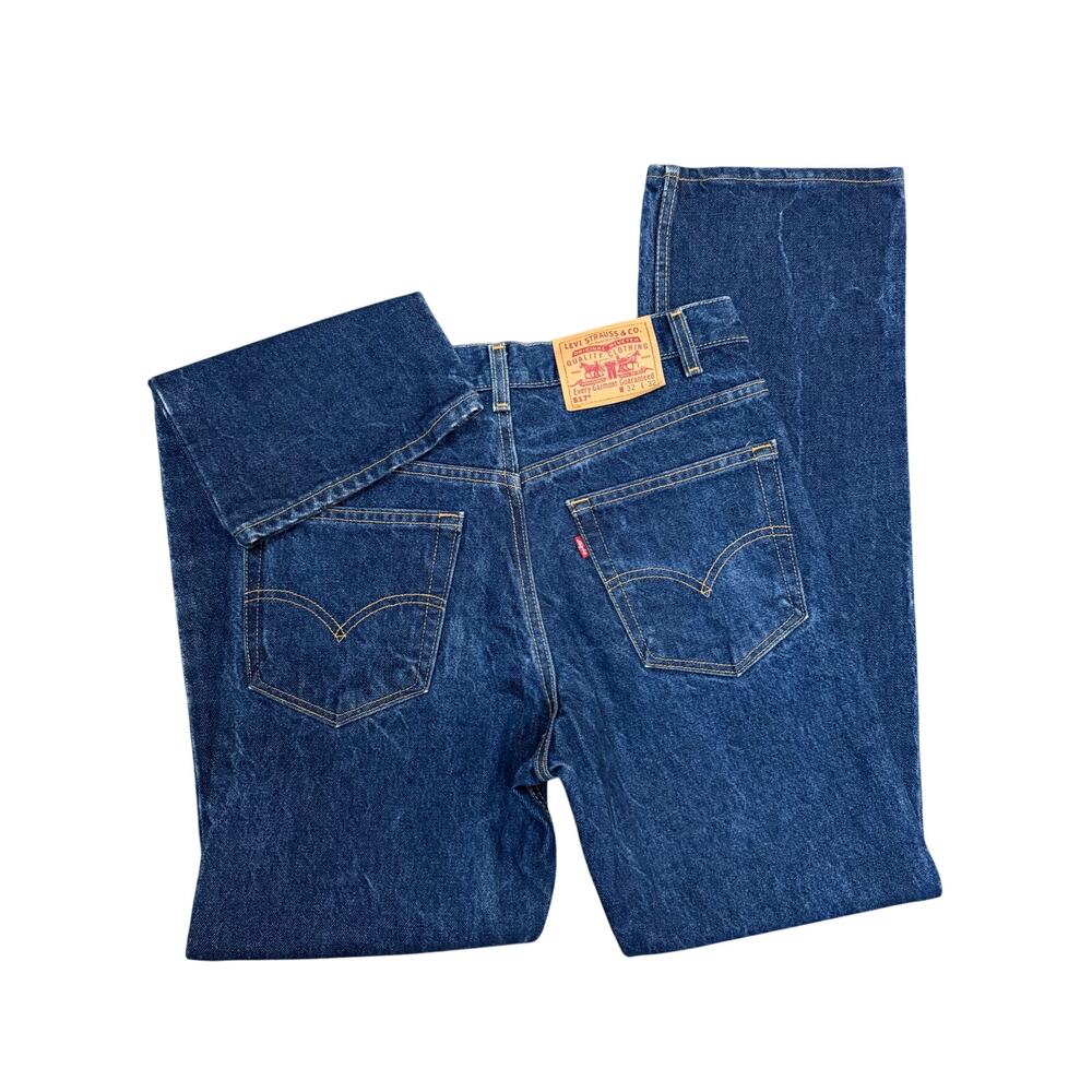 Vintage Levi's 517 Bootcut Jeans Made In USA Rigid Blue Denim 32x32 Like NEW